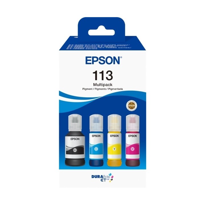 Epson 113 Pack de 4 Frascos de Tinta Pigmentada Originais - C13T06B640