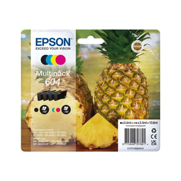 Epson 604 Pack de 4 Cartuchos de Tinta Originais - C13T10G64010