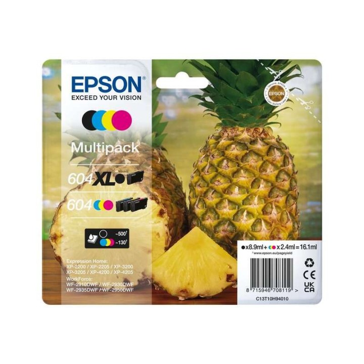 Epson 604XL/604 Pack de 4 Cartuchos de Tinta Originais - C13T10H94010