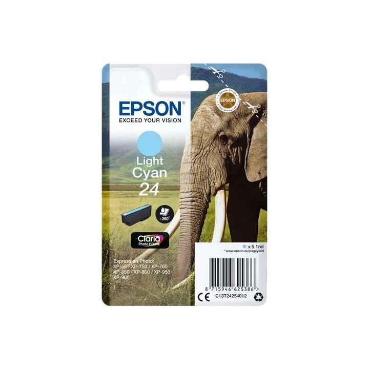 Epson T2425 (24) Ciano Light Tinteiro Original - C13T24254012