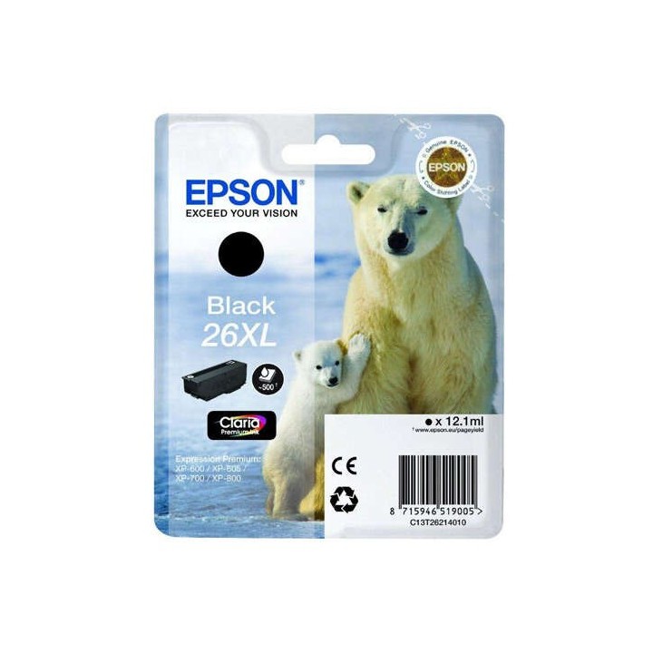 Epson T2621 (26XL) Preto Tinteiro Original - C13T26214012