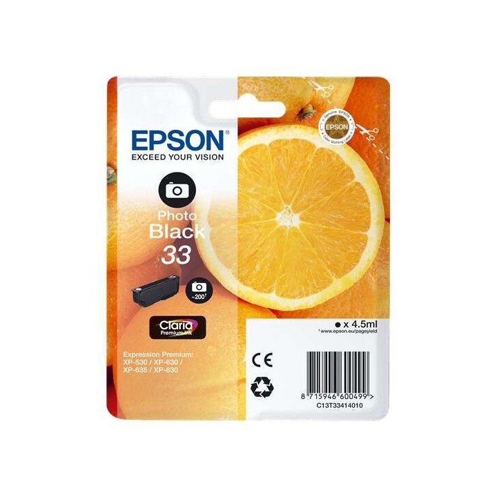 Epson T3341 (33) Preto Photo Tinteiro Original - C13T33414012