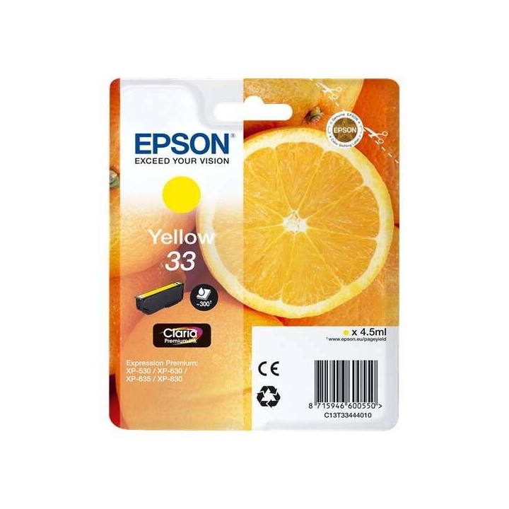 Epson T3344 (33) Amarelo Tinteiro Original - C13T33444012