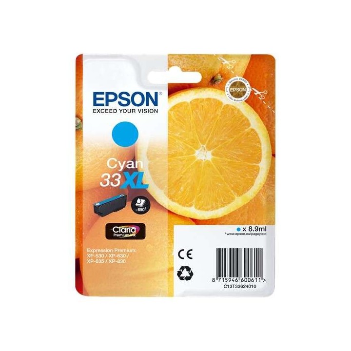 Epson T3362 (33XL) Ciano Tinteiro Original - C13T33624012