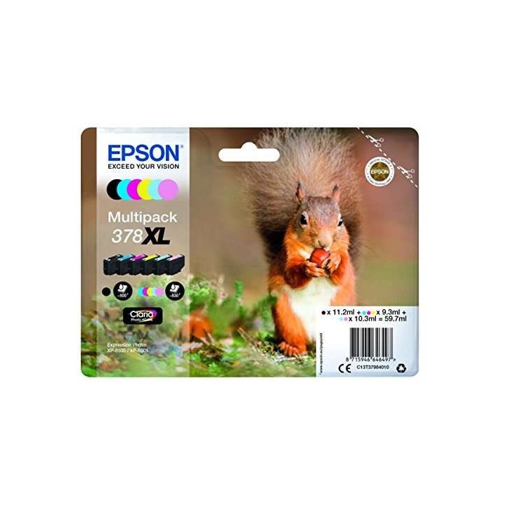 Epson 378XL Pack de 6 Cartuchos de Tinta Originais - C13T37984010