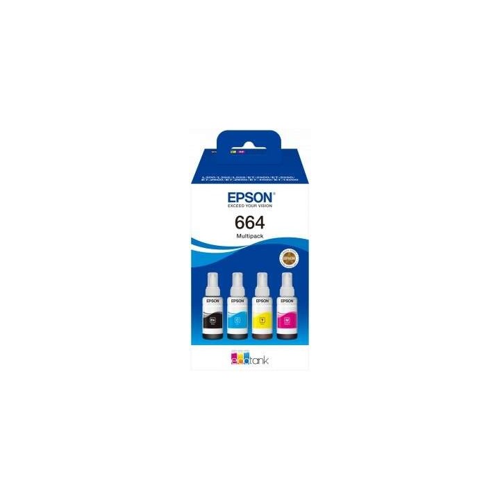 Epson 664 Pack de 4 Frascos de Tinta Originais C13T664640