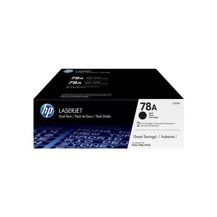 HP CE278A Preto Pack de 2 Toners Originais - 78A