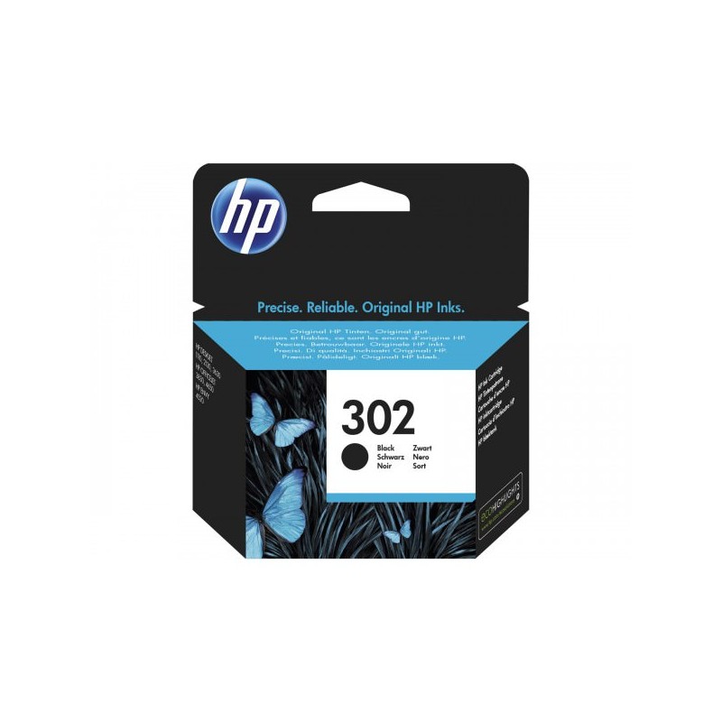 HP 302 Preto Cartucho de Tinta Original - F6U66AE