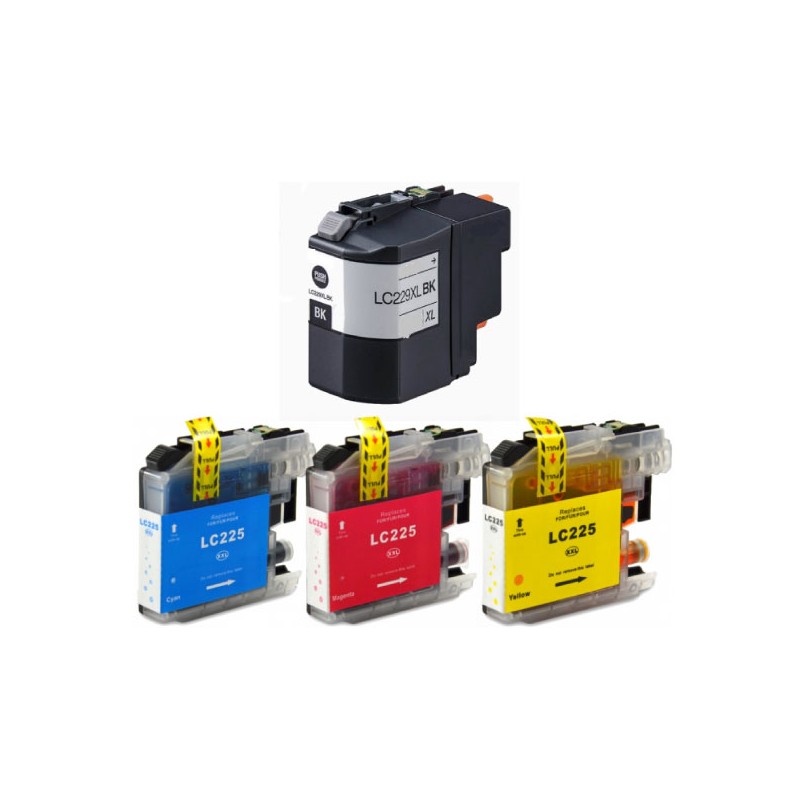 Brother LC229XL/LC225XL Pack de 4 Cartuchos de Tinta compativel