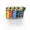 Conjunto 4 tinteiros Brother LC127XL LC125XL compatíveis