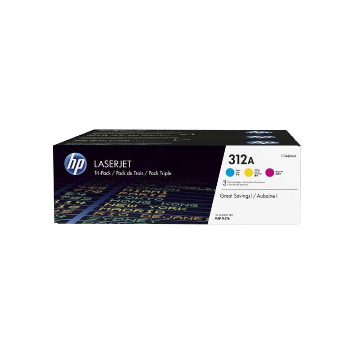 HP CF440AM Pack de 3 Toners Originais - 312A
